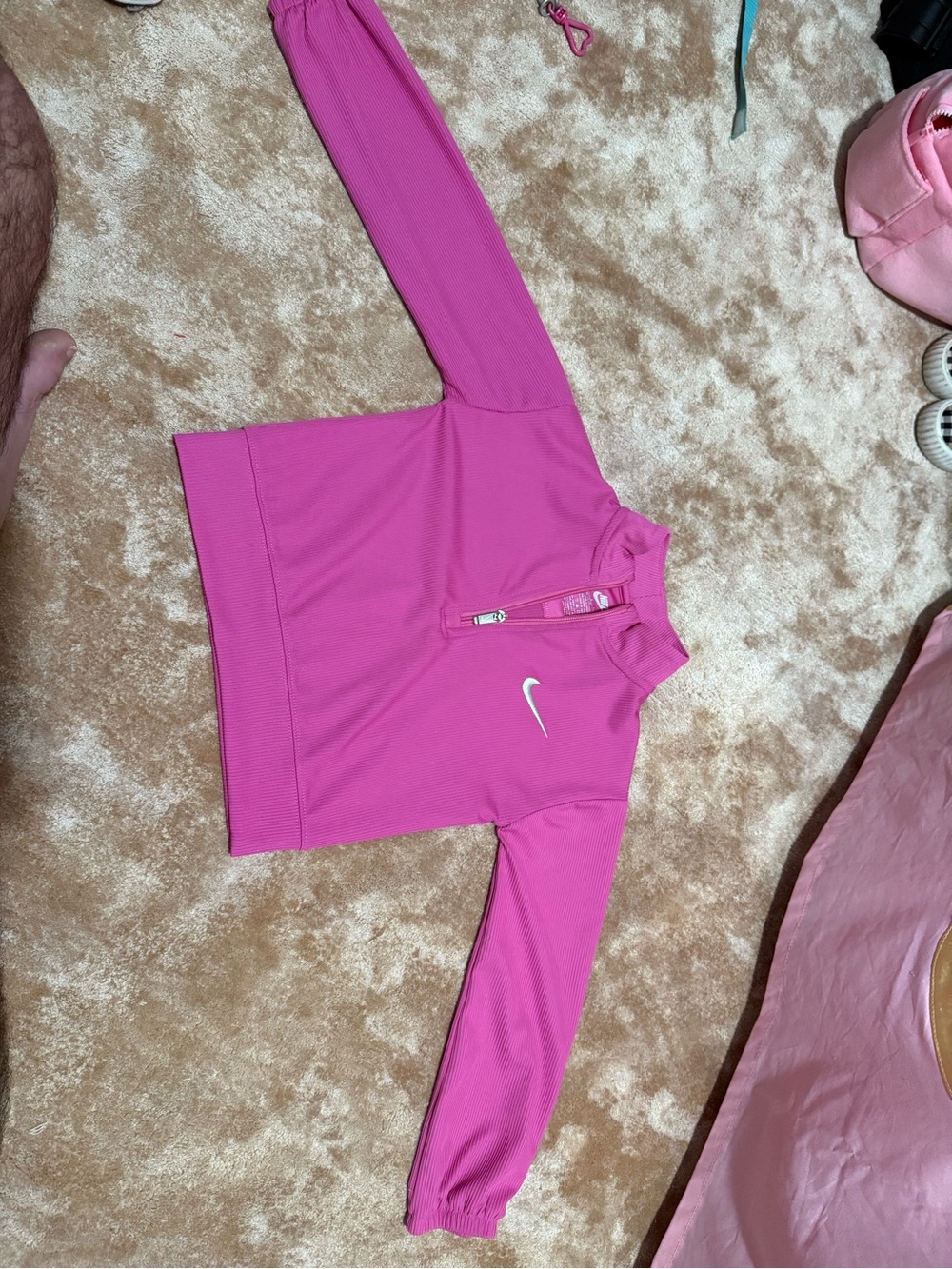 Nike Hot Pink Quarter-Zip Athletic Pullover